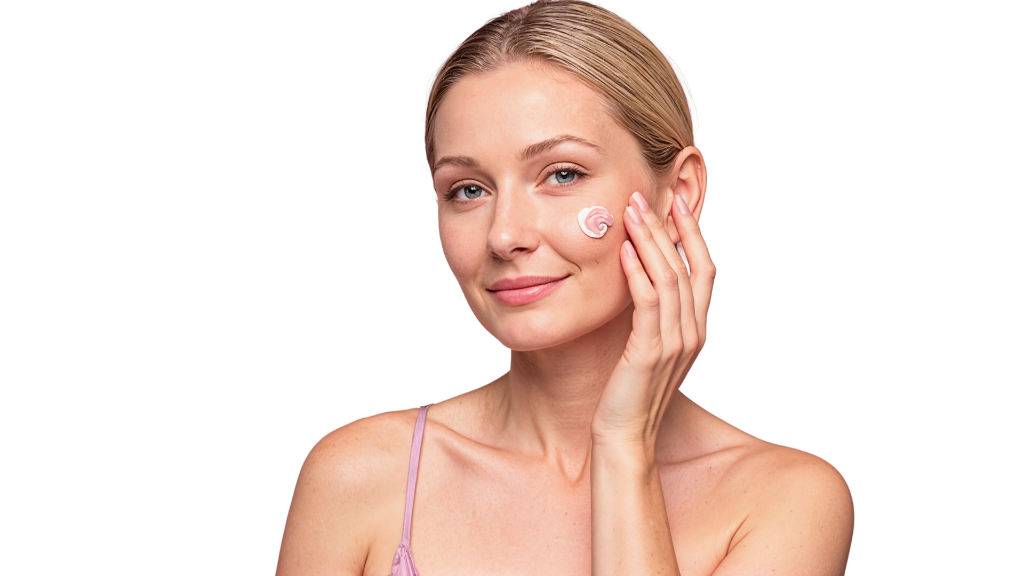 Woman applying Lumière skincare